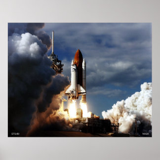 Pôster Lançamento do Shuttle de Espaço STS-80