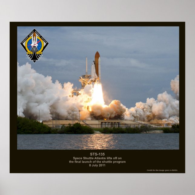 Poster Lançamento do Shuttle Espacial Final STS-135 Atlan (Frente)