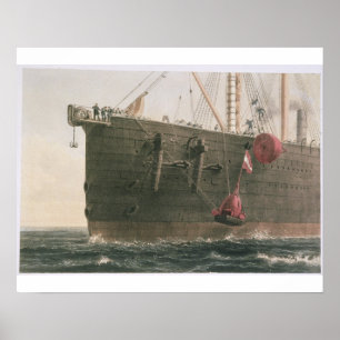 Pôster Lançando a bóia, o 8 de agosto de 1865, marcaç