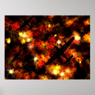 Pôster Lancaster Bomber Night Raid