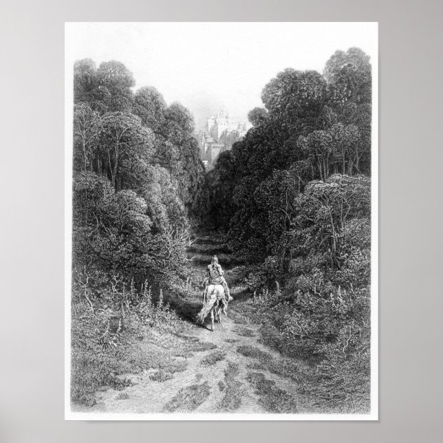 Pôster Lancelot aproxima-se do Castelo em Astolat (Frente)