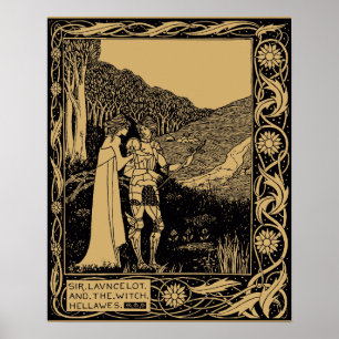 Pôster Lancelot e Hellawes por Aubrey Beardsley