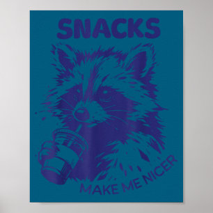 Poster Lanches Me Tornam Um Bom Animal Guaxinim Sarcástic