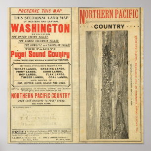 Pôster Land grant Washington and Oregon