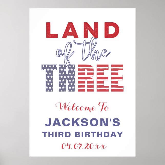 Poster Land Of The Three USA 3rd Birthday Party Welcome (Frente)