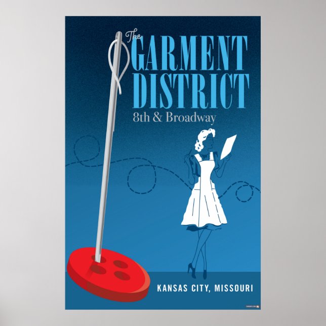 Poster Landmarks de Kansas City: distrito de Garment - 24 (Frente)
