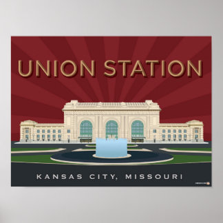 Poster Landmarks de Kansas City: Estação da União - 16 x