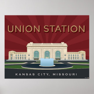 Poster Landmarks de Kansas City: Estação da União - 24 x