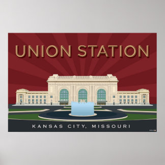 Poster Landmarks de Kansas City: Estação da União - 36 x