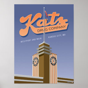 Poster Landmarks de Kansas City: Katz Drogas - 12 x 16