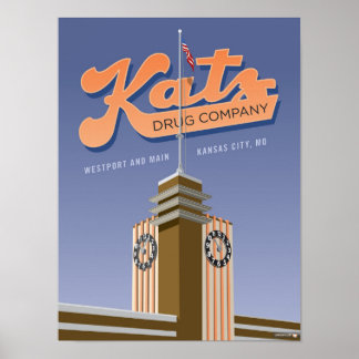 Poster Landmarks de Kansas City: Katz Drogas - 12 x 16