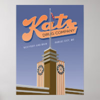 Landmarks de Kansas City: Katz Drogas - 18 x 24