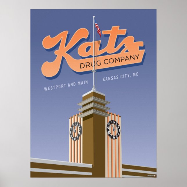 Poster Landmarks de Kansas City: Katz Drogas - 18 x 24 (Frente)
