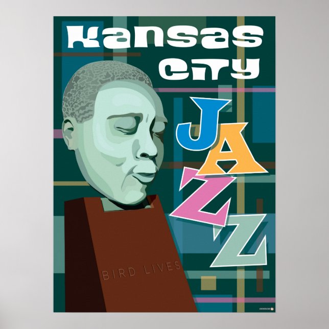 Poster Landmarks de Kansas City: KC Jazz - 18 x 24 (Frente)