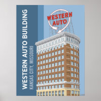 Landmarks de Kansas City: Western Auto - 18 x 24
