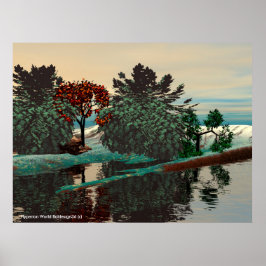 Pôster LANDSCAPE DE alienígena/LAGOON NO HYPERION Sci_Fi