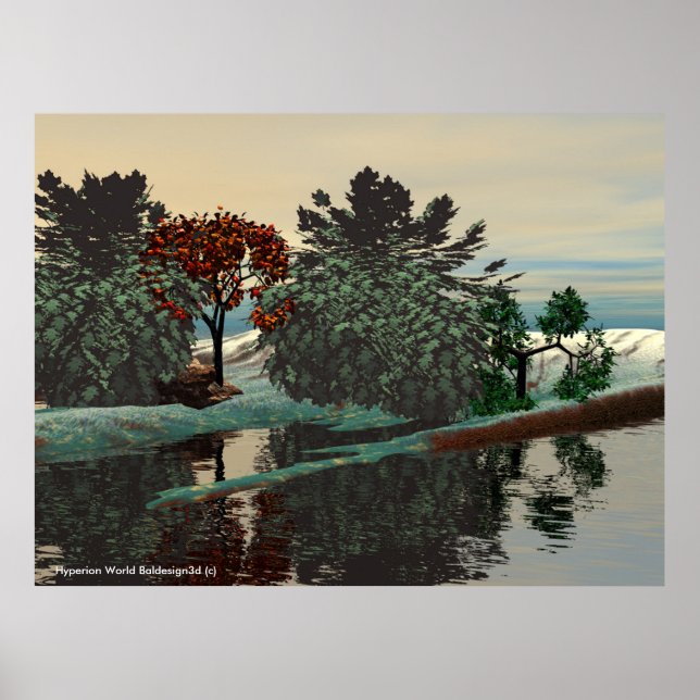 Pôster LANDSCAPE DE alienígena/LAGOON NO HYPERION Sci_Fi (Frente)