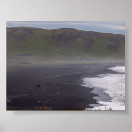 Poster Landscape of the black beach in Iceland