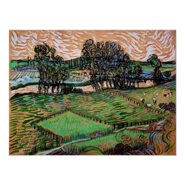 Pôster Landscape with Bridge Across the Oise (Frente)