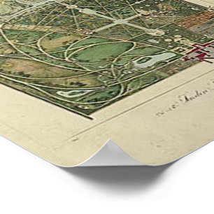 Poster Landschaftsgarten Versailles plano Gabriel Thouin