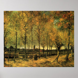 Pôster Lane com Poplars por Vincent van Gogh