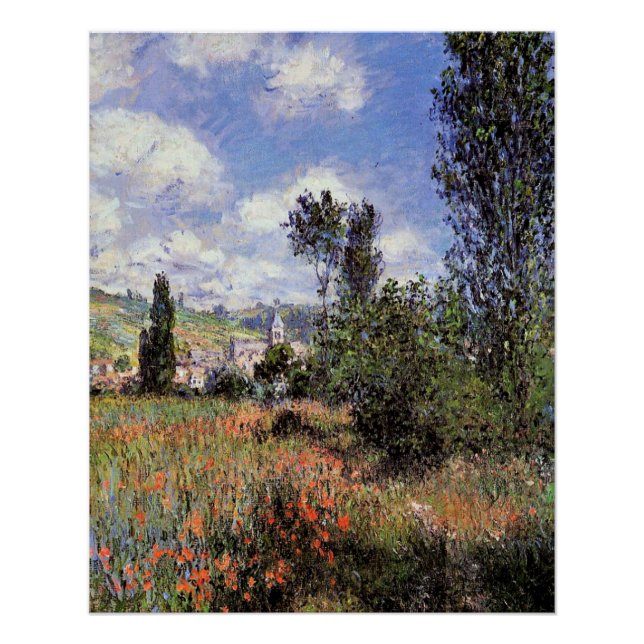 Pôster Lane in the Poppy Field por Claude Monet (Frente)