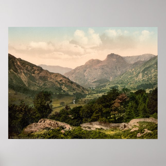 Poster Langdale Valley, Lake District, Cumbria, Inglaterr (Frente)