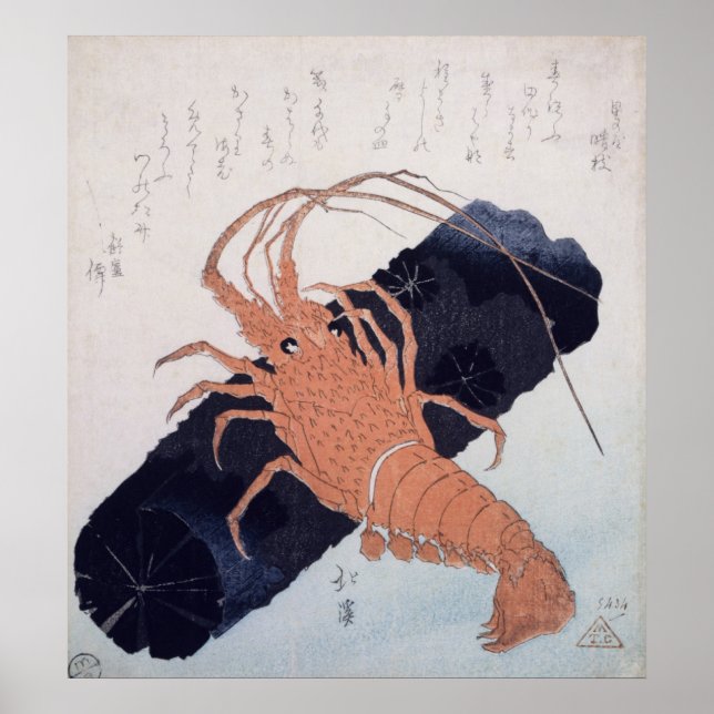 Poster Langoustine com um bloco de carvão, c.1830 (Frente)