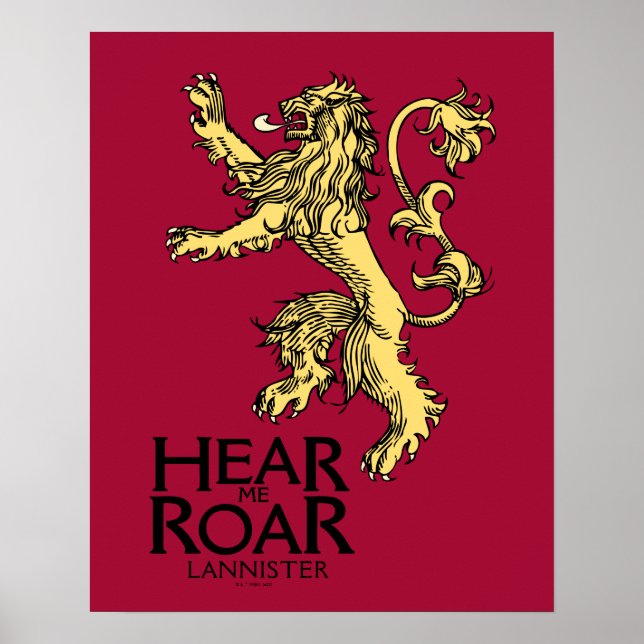 Poster Lannister Sigil - Ouça-me Roar (Frente)