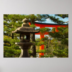 Poster Lanterna de Pedra e Portão Torii