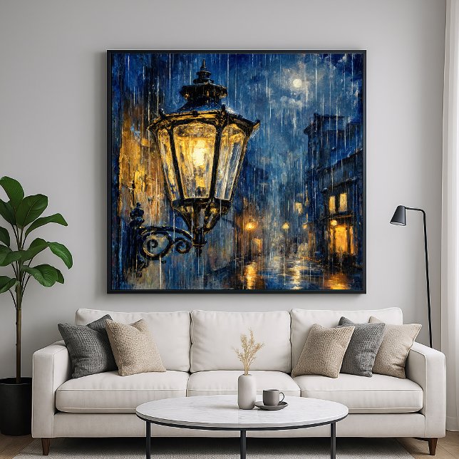 Poster Lanterna Encharcada - Estilo Impressionista Pastel (Criador carregado)
