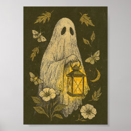 Poster Lanterna Ghost Halloween Boho