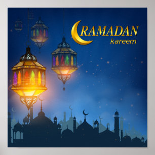 Poster Lanternas Coloridas do Ramadão