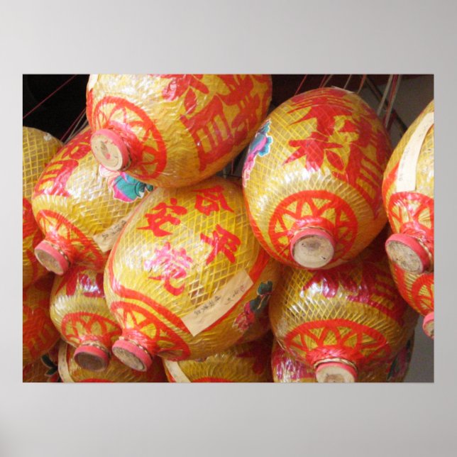 Poster Lanternas de Papel Chinesas Sortudas (Frente)