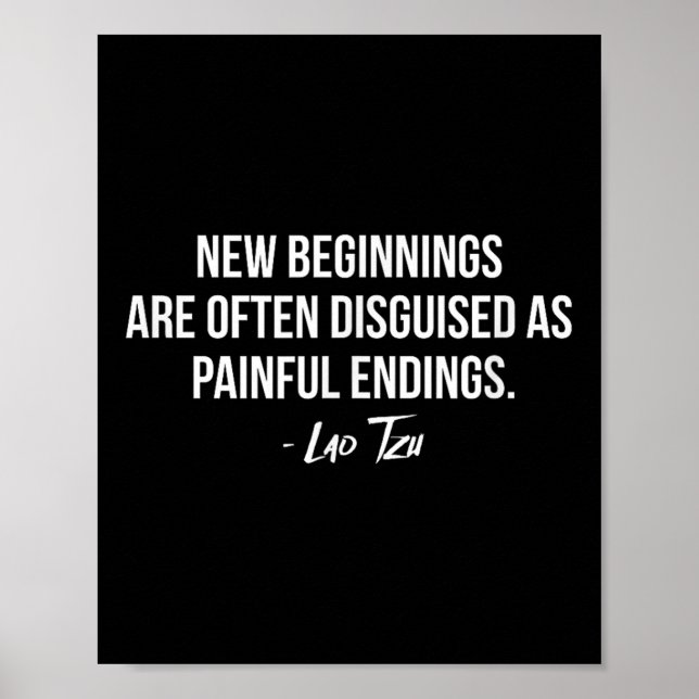 Poster Lao Tzu New Beginnings Quote  (Frente)