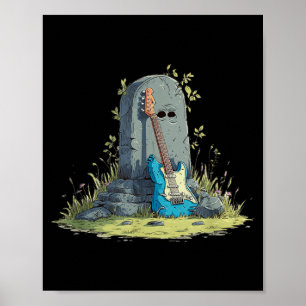 Poster Lápide de Rocha com Fantasia de Guitarra Legal