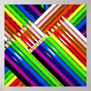 Pôster lápis a cores