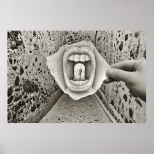 Pôster Lápis contra a câmera - boca