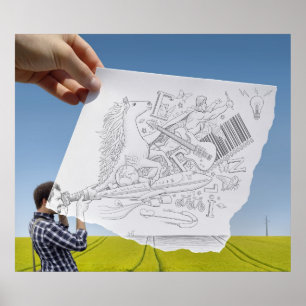 Pôster Lápis contra a câmera - inspiração