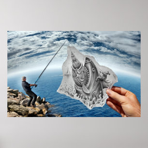 Poster Lápis contra a câmera - tubarão