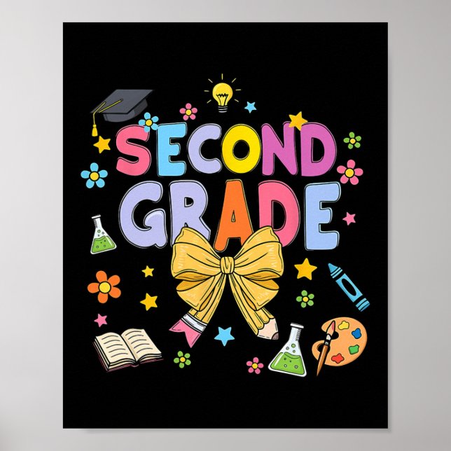 Poster Lápis de Arco de Coquette para Crianças do 2º ano (Frente)
