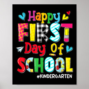 Poster Lápis Feliz Primeiro Dia De Aula Professor Criança