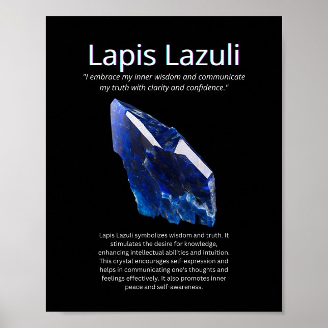 Poster Lapis Lazuli Crystal Stone Significa (Frente)