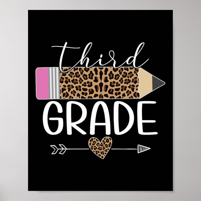 Poster Lápis Leopardo De Volta Aos Professores Ensinados (Frente)