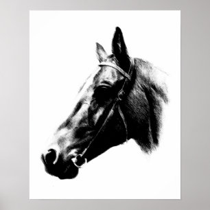 Pôster Lápis preto branco Trabalho de arte digital com lá