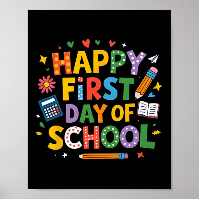 Poster Lápis Primeiro Dia De Aula Professor Crianças Ck T (Frente)
