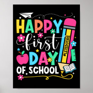 Poster Lápis Primeiro Dia De Aula Professor Crianças Cost