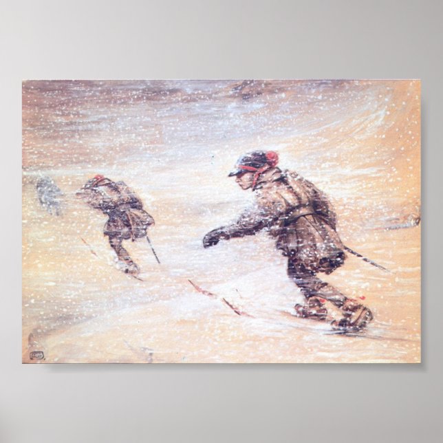 Pôster Lapões em tempestade de neve - nevasca de Lappar (Frente)