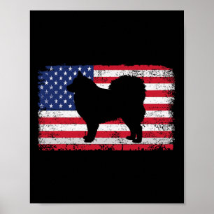 Poster Lapphund Finlandês Cão 4 De Julho América Patrióti