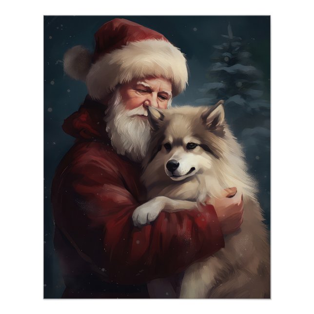 Pôster Lapphund Santa Claus Festivo (Frente)